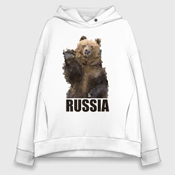 Женское худи оверсайз Russia: Poly Bear