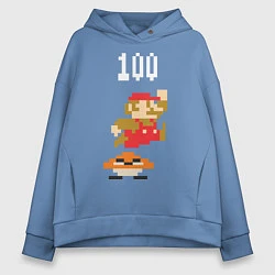 Толстовка оверсайз женская Mario: 100 coins, цвет: мягкое небо
