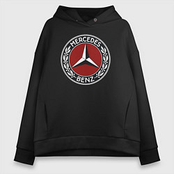 Толстовка оверсайз женская Mercedes-Benz, цвет: черный