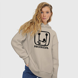 Толстовка оверсайз женская Honda Logo Sexy, цвет: миндальный — фото 2
