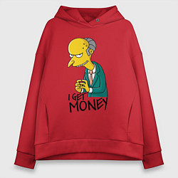 Женское худи оверсайз Mr. Burns: I get money