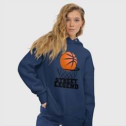 Толстовка оверсайз женская Баскетбол, цвет: тёмно-синий — фото 2