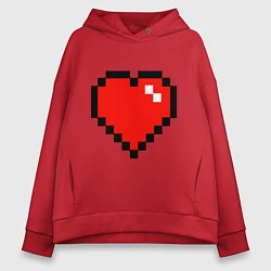 Толстовка оверсайз женская Minecraft Lover, цвет: красный