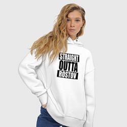 Толстовка оверсайз женская Straight Outta Rostov, цвет: белый — фото 2