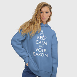 Толстовка оверсайз женская Keep Calm & Vote Saxon, цвет: мягкое небо — фото 2