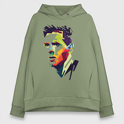 Толстовка оверсайз женская Lionel Messi: fun-art, цвет: авокадо
