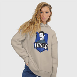 Толстовка оверсайз женская Никола Тесла, цвет: миндальный — фото 2