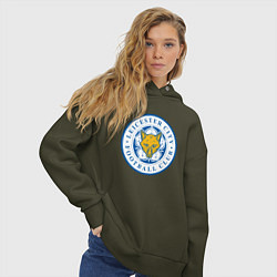 Толстовка оверсайз женская Leicester City FC, цвет: хаки — фото 2