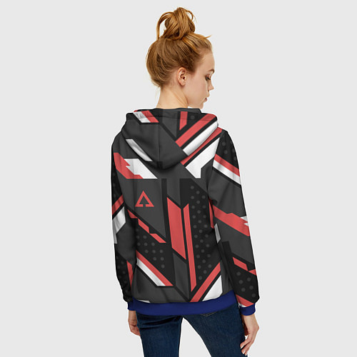Женская толстовка на молнии CS:GO Cyrex Pattern / 3D-Синий – фото 4