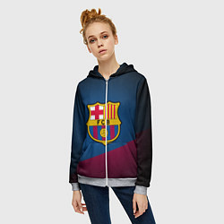 Толстовка на молнии женская FCB Barcelona, цвет: 3D-меланж — фото 2