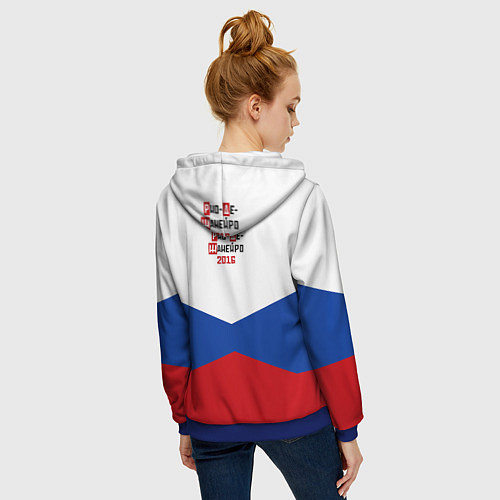 Женская толстовка на молнии Россия 2016 / 3D-Синий – фото 4