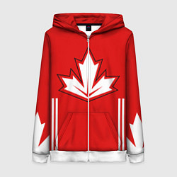 Толстовка на молнии женская Сборная Канады: домашняя форма, цвет: 3D-белый