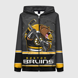 Толстовка на молнии женская Boston Bruins, цвет: 3D-черный