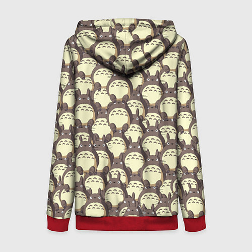 Женская толстовка на молнии Тоторо / 3D-Красный – фото 2