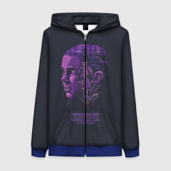 Толстовка на молнии женская Stranger Things: Purple, цвет: 3D-синий