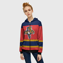 Толстовка на молнии женская Florida Panthers, цвет: 3D-черный — фото 2