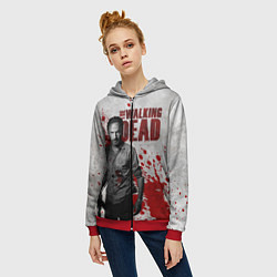 Толстовка на молнии женская Walking Dead: Rick Grimes, цвет: 3D-красный — фото 2