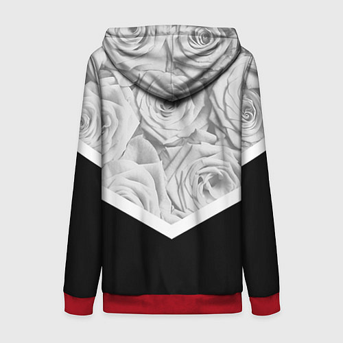 Женская толстовка на молнии Розы / 3D-Красный – фото 2