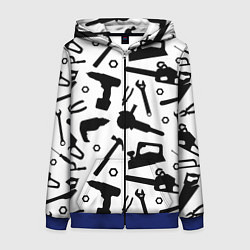 Толстовка на молнии женская Строитель 7, цвет: 3D-синий