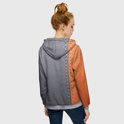 Женская толстовка на молнии Кожа / 3D-Меланж – фото 4