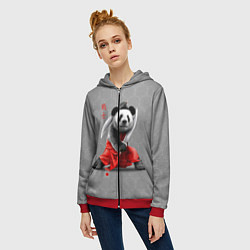 Толстовка на молнии женская Master Panda, цвет: 3D-красный — фото 2