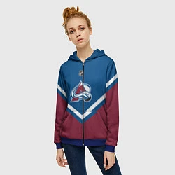 Толстовка на молнии женская NHL: Colorado Avalanche, цвет: 3D-синий — фото 2