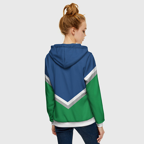 Женская толстовка на молнии NHL: Vancouver Canucks / 3D-Белый – фото 4