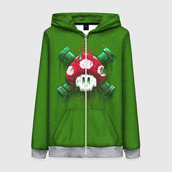 Толстовка на молнии женская Mushroom is Dead, цвет: 3D-меланж