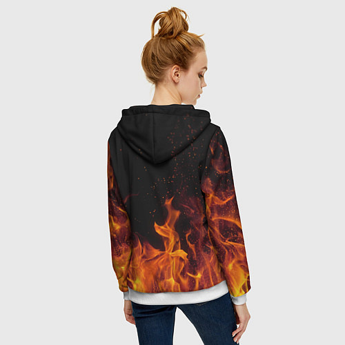 Женская толстовка на молнии Linkin Park: Hell Flame / 3D-Белый – фото 4