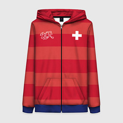 Женская толстовка на молнии Сборная Швейцарии по футболу