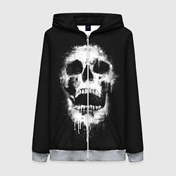 Толстовка на молнии женская Evil Skull, цвет: 3D-меланж