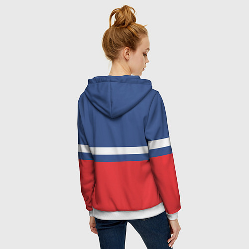 Женская толстовка на молнии Флаг космический войск РФ / 3D-Белый – фото 4