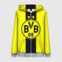 Толстовка на молнии женская BVB FC: Yellow line, цвет: 3D-меланж