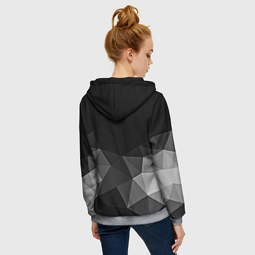 Женская толстовка на молнии Abstract gray / 3D-Меланж – фото 4