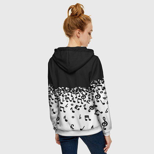 Женская толстовка на молнии Поглощение музыкой / 3D-Белый – фото 4