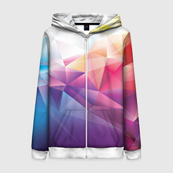 Толстовка на молнии женская Абстракция, цвет: 3D-белый