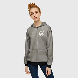 Толстовка на молнии женская Linkin Park: Grey style, цвет: 3D-черный — фото 2