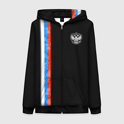 Толстовка на молнии женская Russia - Black collection 2023, цвет: 3D-черный