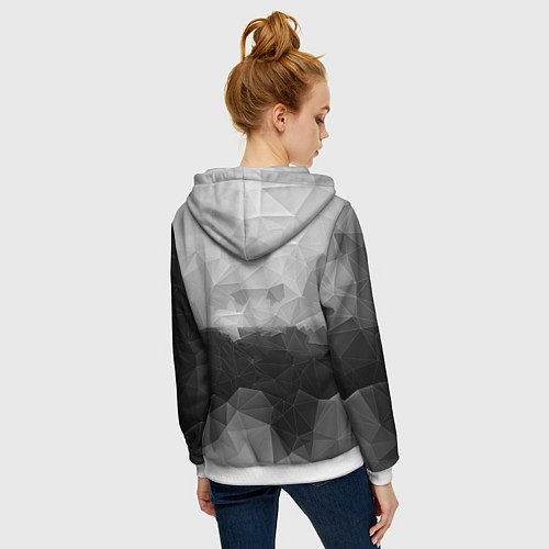 Женская толстовка на молнии Polygon gray / 3D-Белый – фото 4