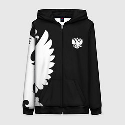 Толстовка на молнии женская Russia - Black collection, цвет: 3D-черный