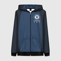 Толстовка на молнии женская Chelsea FC: London SW6, цвет: 3D-черный