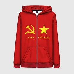 Толстовка на молнии женская СССР и Вьетнам, цвет: 3D-красный