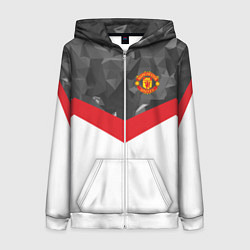 Женская толстовка на молнии Man United FC: Grey Polygons