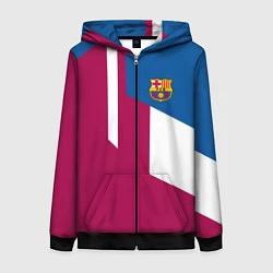 Толстовка на молнии женская FC Barcelona 2018, цвет: 3D-черный