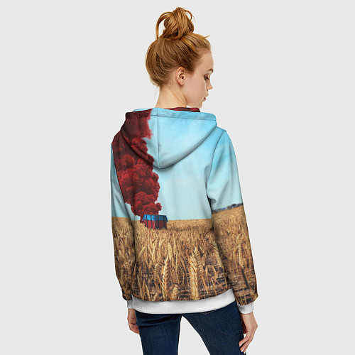 Женская толстовка на молнии PUBG Box / 3D-Белый – фото 4