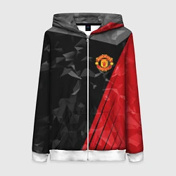 Толстовка на молнии женская FC Manchester United: Abstract, цвет: 3D-белый