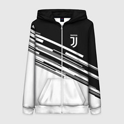 Толстовка на молнии женская FC Juventus: B&W Line, цвет: 3D-белый