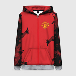 Толстовка на молнии женская FC Manchester United: Red Original, цвет: 3D-меланж