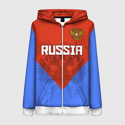 Женская толстовка на молнии Russia Red & Blue