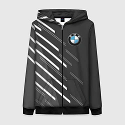 Толстовка на молнии женская BMW SPORT, цвет: 3D-черный